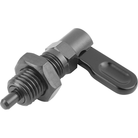 Kipp Cam-Action Indexing Plung W. Stop, Right, D=10, M16, Form:D, Steel K1284.2071016